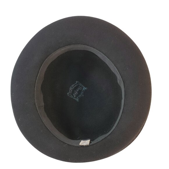 VTG Black Bowler Hat 100% Wool by Henry Pollak NY - Picture 6 of 6